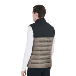 Chaleco para hombre en bi-material con parche de silicona Equestro Negro / nogal