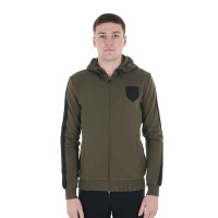 Sudadera con capucha para hombre con interior de forro polar Equestro Nuez Marrón