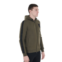Sudadera con capucha para hombre con interior de forro polar Equestro Verde hiedra