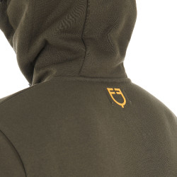 Sudadera con capucha para hombre con interior de forro polar Equestro Verde hiedra
