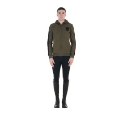 Sudadera con capucha para hombre con interior de forro polar Equestro Verde hiedra