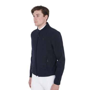 Chaqueta para hombre de tejido técnico perforado Equestro Marino Azul marino