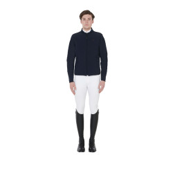 Chaqueta para hombre de tejido técnico perforado Equestro Marino Azul marino