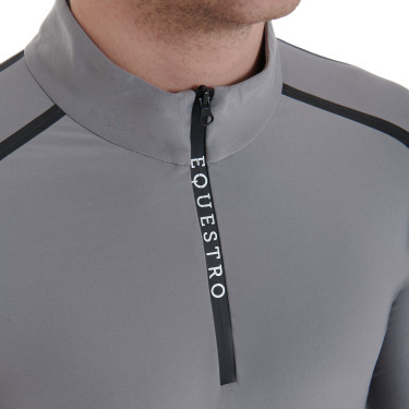 Polo de entrenamiento de manga larga para hombre corte ajustado Equestro Polo de entrenamiento de manga larga para hombre corte ajustado Equestro