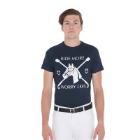 Camiseta de hombre entallada con estampado ecuestre Equestro Marino Azul marino Camiseta de hombre entallada con estampado ecuestre Equestro Marino Azul marino