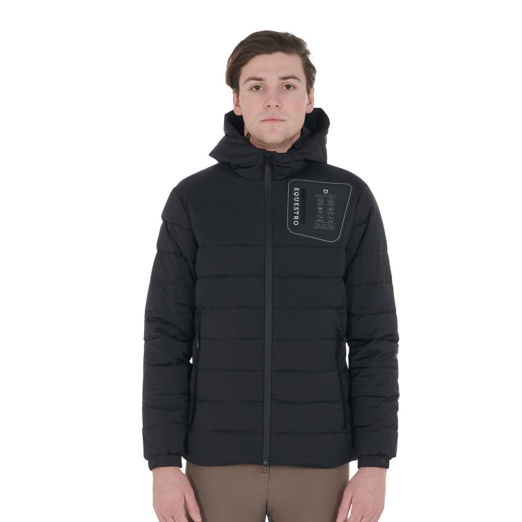 Plumífero de tejido elástico para hombre con parche de silicona Equestro Plumífero de tejido elástico para hombre con parche de silicona Equestro