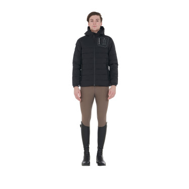 Plumífero de tejido elástico para hombre con parche de silicona Equestro Plumífero de tejido elástico para hombre con parche de silicona Equestro