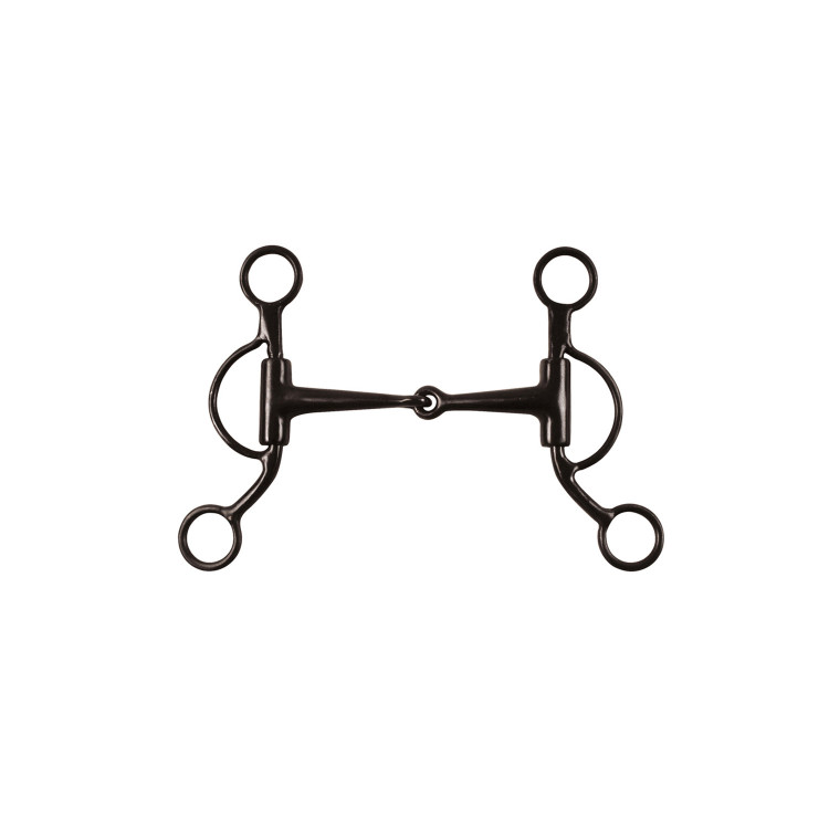 Mors western de hierro negro con ramas cortas Pool's