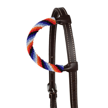 Bride western con una oreja y bordado con perlas Pool's Castaño Marrón