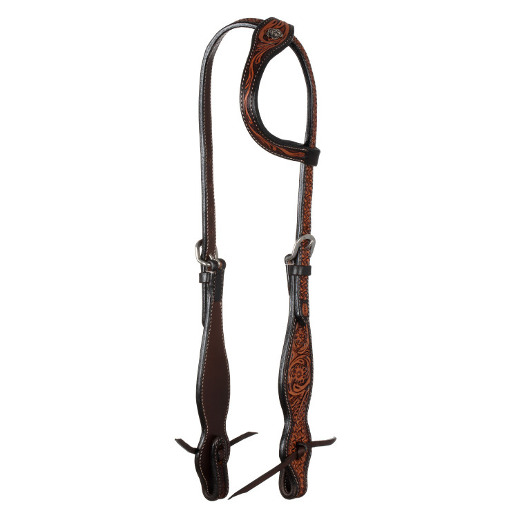 Brida western con una oreja y motivos florales Pool's