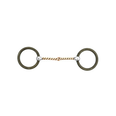 Mors western curvo Pool's con anillos trenzados de cobre