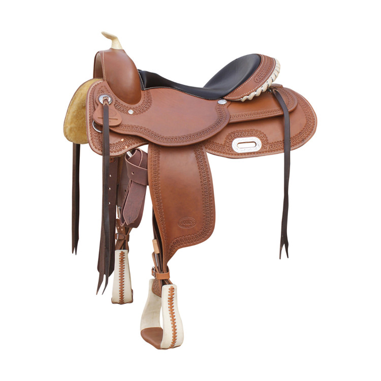 Silla Reiner en rawhide con armazón flexible modelo 2020F de Pool's