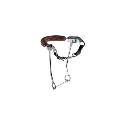 Hackamore de acero inoxidable con muserola de cuero trenzado Pool's