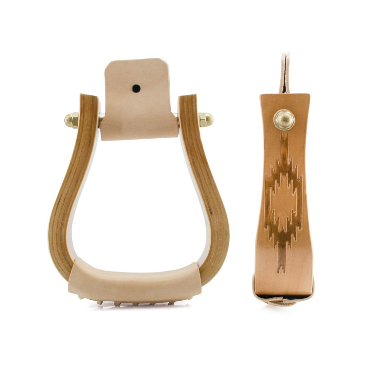 Estribos western de madera con diseño Navajo Pool's
