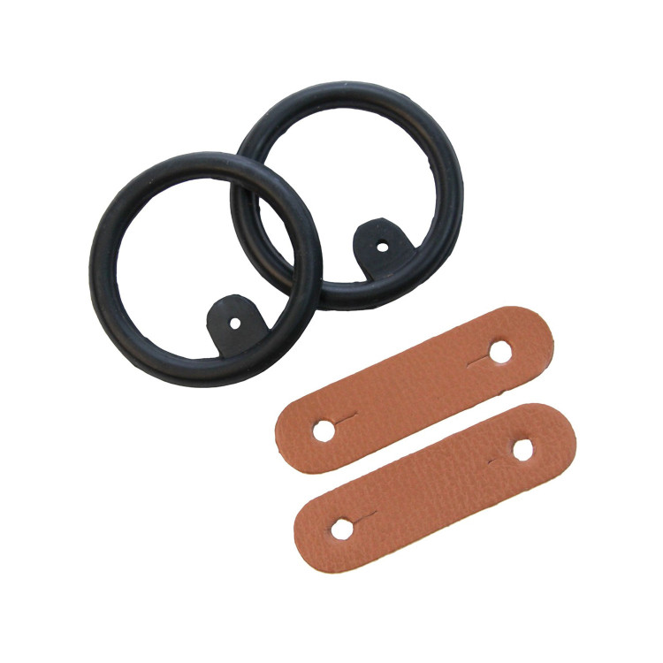 Anillos de goma + lengüetas de cuero Umbria Equitazione