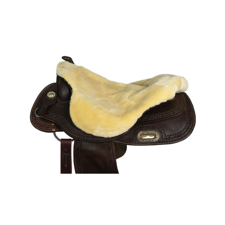 Funda de asiento de piel de oveja sintética para silla western Umbria Equitazione Funda de asiento de piel de oveja sintética para silla western Umbria Equitazione