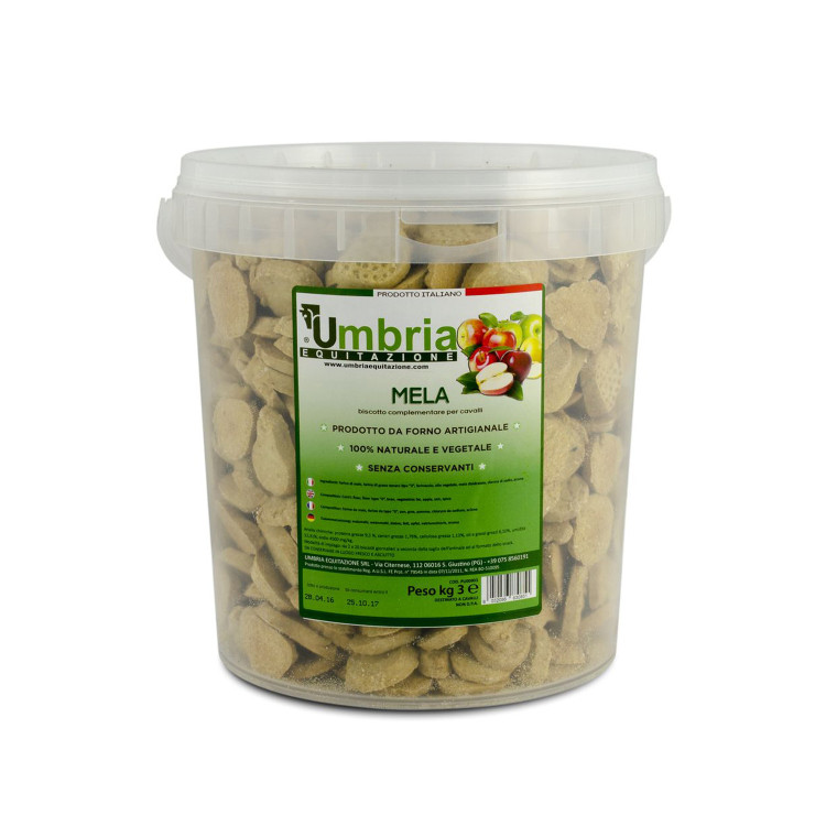 Crunchies para caballos con manzana 3kg Umbria Equitazione