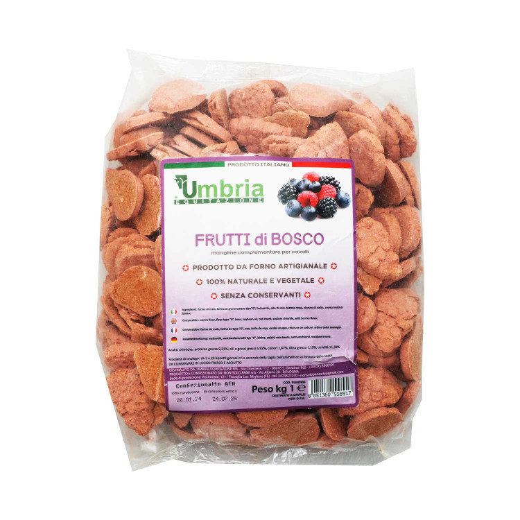 Crunchies para caballos con bayas 930g Umbria Equitazione Crunchies para caballos con bayas 930g Umbria Equitazione
