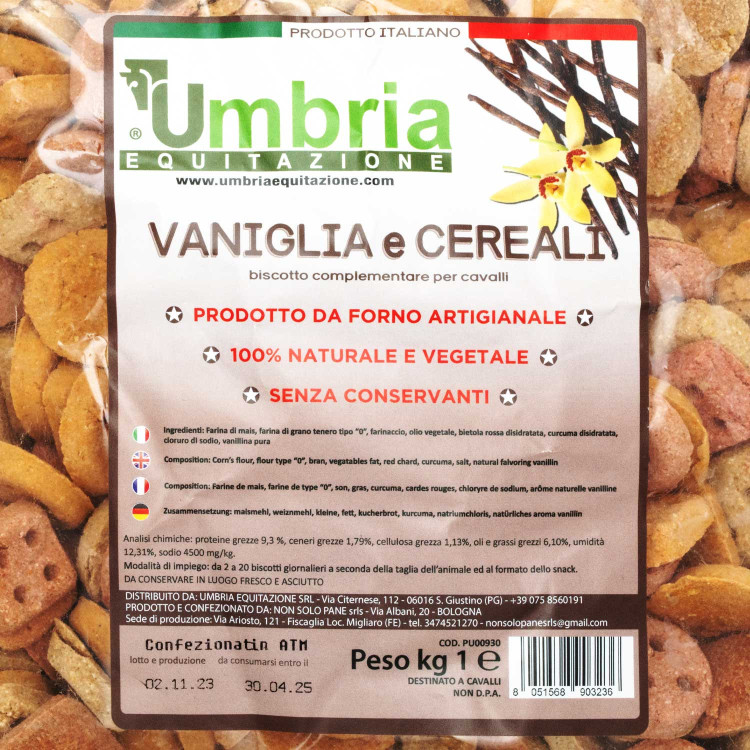Crunchies para caballos vainilla y cereales 930g Umbria Equitazione Crunchies para caballos vainilla y cereales 930g Umbria Equitazione