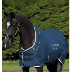 Manta secante Horseware Rambo Dry Rug Supreme Navy blue / plata Azul