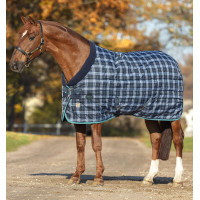 Manta de cuadra Horseware Rhino Original Vari-Layer 450g Marino a cuadros / azul verdoso Azul marino