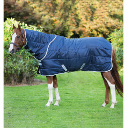 Manta Horseware Amigo Insulator Plus 200g con cuello incorporado Navy blue / plata Azul