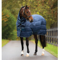 Manta Horseware Amigo Insulator Plus 350g con cubrecuello Marino / marino / blanco Azul marino