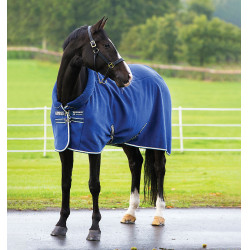 Manta secante Horseware Rambo Cosy de forro polar Marino / beige / azul Manta secante Horseware Rambo Cosy de forro polar Marino / beige / azul