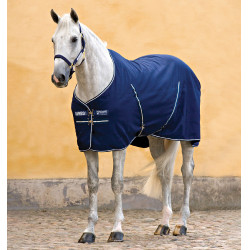 Manta de cuadra Horseware Rambo forrada de microfibra 0g Marino / marino / blanco Azul marino Manta de cuadra Horseware Rambo forrada de microfibra 0g Marino / marino / blanco Azul marino