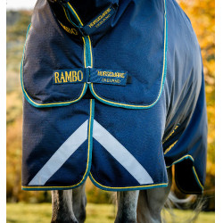 Manta Horseware Rambo Duo Force 2.0 100 g con liners de 100 y 300 g Azul marino / azul verde