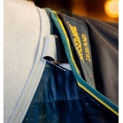 Manta Horseware Rambo Duo Force 2.0 100 g con liners de 100 y 300 g Azul marino / azul verde