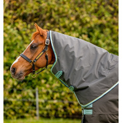 Manta Horseware Amigo Hero Ripstop Plus con cuello 200g Gris sombra / neblina / marino