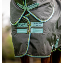 Manta Horseware Amigo Hero Ripstop Plus con cuello 200g Gris sombra / neblina / marino