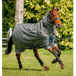 Manta para caballo Horseware Amigo® Bravo 12 Plus 250g 1200D Gris sombra / marino / lima