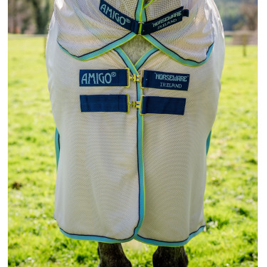 Cubre-moscas Horseware Amigo Bug Buster Blanco tiza / marino / neblina Cubre-moscas Horseware Amigo Bug Buster Blanco tiza / marino / neblina