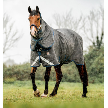Manta Horseware Rhino HexStop Plus Turnout 0g Gris / índigo / marino Manta Horseware Rhino HexStop Plus Turnout 0g Gris / índigo / marino