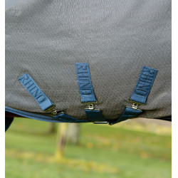 Manta Horseware Rhino HexStop Plus Turnout 0g Gris / índigo / marino Manta Horseware Rhino HexStop Plus Turnout 0g Gris / índigo / marino