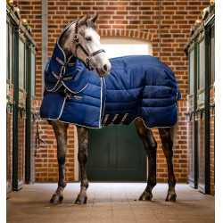 Manta Horseware Rambo Optimo Stable Plus 400g Marino / beige / azul / marino Azul marino