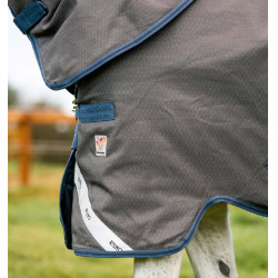 Manta Horseware Rhino Hexstop Plus Turnout 100g Gris / índigo / marino Manta Horseware Rhino Hexstop Plus Turnout 100g Gris / índigo / marino