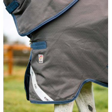 Manta Horseware Rhino Hexstop Plus Turnout 100g Gris / índigo / marino Manta Horseware Rhino Hexstop Plus Turnout 100g Gris / índigo / marino