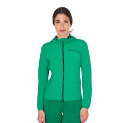 Plumífero de mujer en mezcla técnica Equestro Verde ultramar