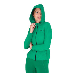 Plumífero de mujer en mezcla técnica Equestro Verde ultramar