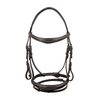 Filete de cuero flexible cosido Equestro Marrón oscuro Marr&amp;oacute;n