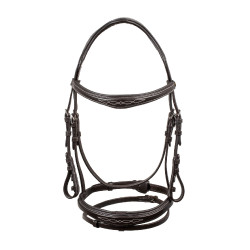 Filete de cuero flexible cosido Equestro Marrón oscuro Marr&amp;oacute;n