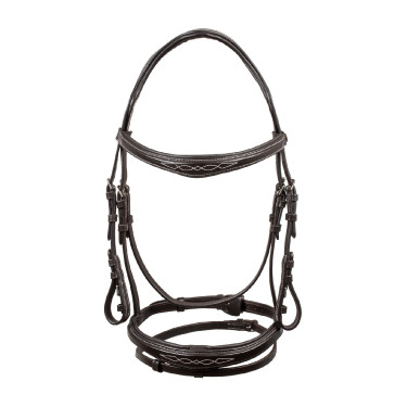 Filete de cuero flexible cosido Equestro Marrón oscuro Marr&amp;oacute;n