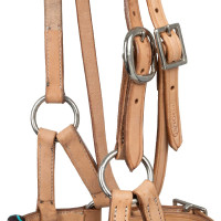 Filete sin embocadura con cabezada decorada con perlas de colores Pool's Natural Marrón