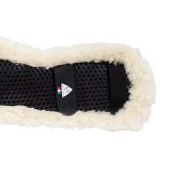 Funda de cincha clásica de gel y piel de oveja sintética Acavallo Natural Marrón