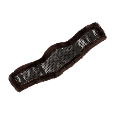 Funda corta de cincha de gel clásico con piel de oveja Acavallo Castaño Marrón Funda corta de cincha de gel clásico con piel de oveja Acavallo Castaño Marrón
