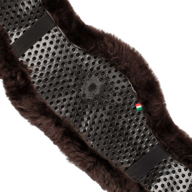 Funda corta de cincha de gel clásico con piel de oveja Acavallo Castaño Marrón Funda corta de cincha de gel clásico con piel de oveja Acavallo Castaño Marrón