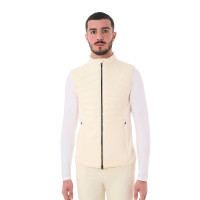 Chaleco Equestro para hombre corte slim en tejido técnico Blanco antiguo Beige Chaleco Equestro para hombre corte slim en tejido técnico Blanco antiguo Beige
